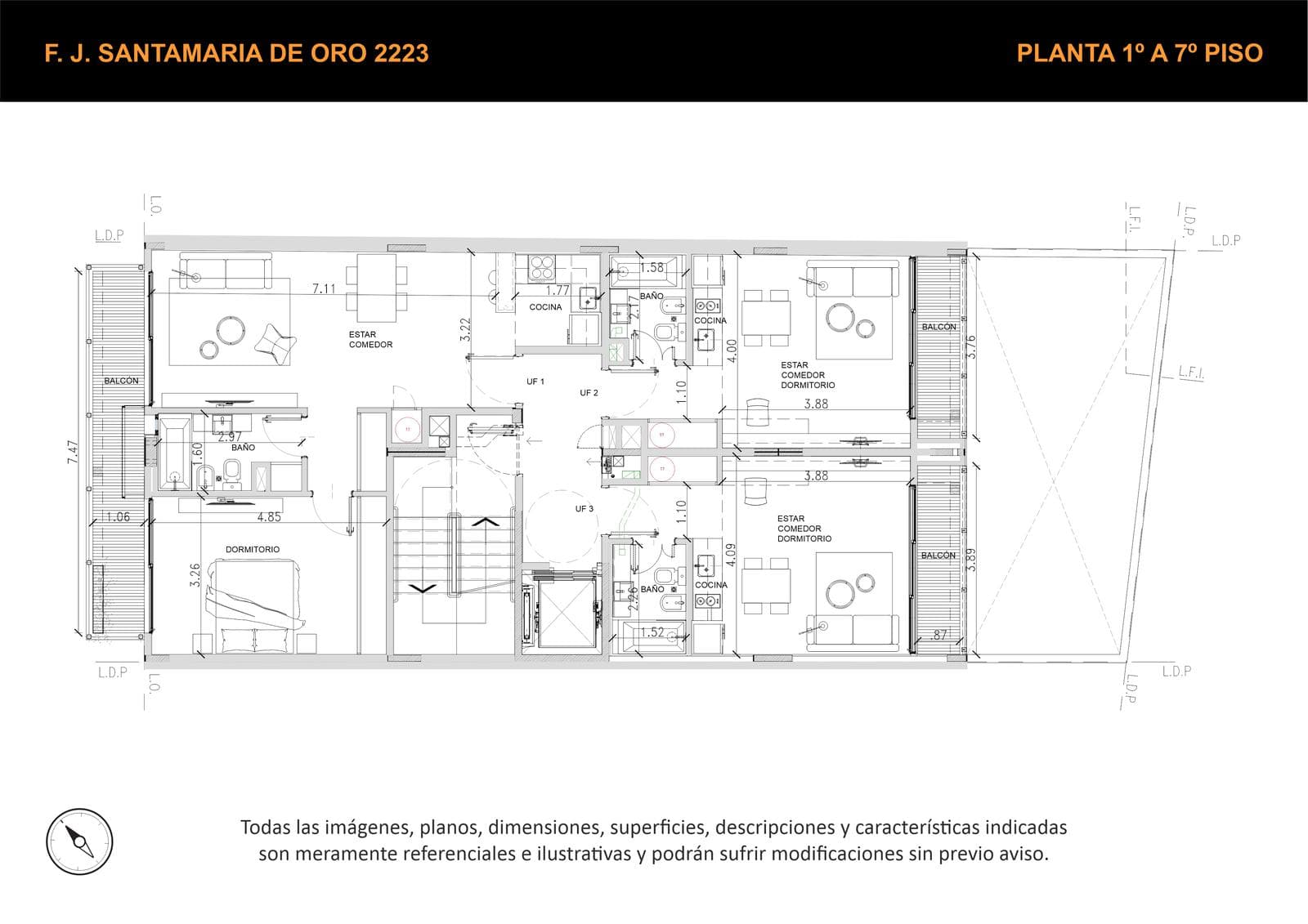 Planta 1º a 7º Piso